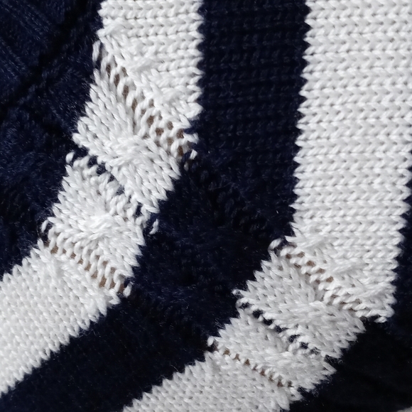 NWT Nautical sweater navy blue and white long sleeve side button XL - Picture 6 of 13